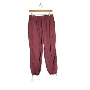 Rachel Paige Pink Cotton Cargo Pants Drawstring Waist Size L - XL *Flaws*
